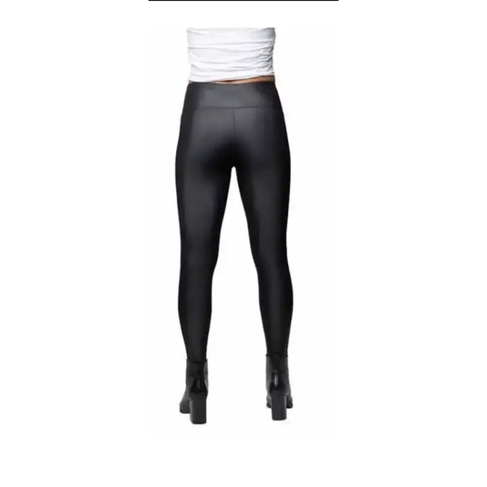 Jane and Bleecker Womens‎ Small 2-4 Faux Leather Leggings Black Casual Comfort